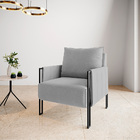 Poltrona Virgínia Veludo Cinza Base De Ferro Preto - D'rossi