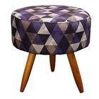 Poltrona Vitória Com Puff Bali Decorativo Estampa Triângulo R