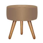 Poltrona Vitória Com Puff Bali Decorativo Suede Bege D'rost