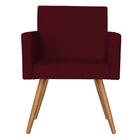 Poltrona Vitória Com Puff Bali Decorativo Suede Bordo Kasa So