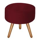 Poltrona Vitória Com Puff Bali Decorativo Suede Bordo Kasa So