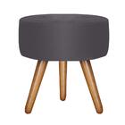 Poltrona Vitória Com Puff Bali Decorativo Suede Cinza D'rost