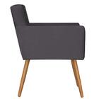 Poltrona Vitória Com Puff Bali Decorativo Suede Cinza D'rost