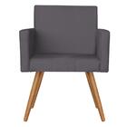 Poltrona Vitória Com Puff Bali Decorativo Suede Cinza D'rost