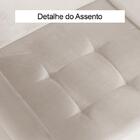 Poltrona Vitória Com Puff Bali Decorativo Suede Creme D'rost