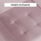 Poltrona Vitória Com Puff Bali Decorativo Veludo Rosê D'rost