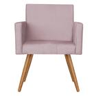 Poltrona Vitória Com Puff Bali Decorativo Veludo Rosê D'rost