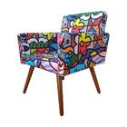 Poltrona Vitória Com Puff Bali Estampa Romero Brito