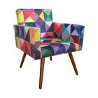 Poltrona Vitória Com Puff Bali Estampa Triângulo