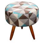 Poltrona Vitória Com Puff Bali Estampa Triângulo Azul