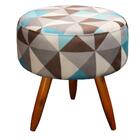 Poltrona Vitória Com Puff Bali Estampa Triângulo Azul