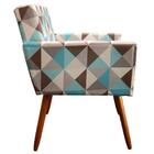 Poltrona Vitória Com Puff Bali Estampa Triângulo Azul