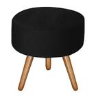 Poltrona Vitória Com Puff Bali Suede Preto