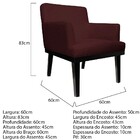 Poltrona Vitória Corano Bordô - Amarena Móveis