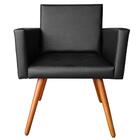 Poltrona Vitória Decorativa Courino Sintético Preto Kasa Sofá