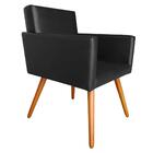 Poltrona Vitória Decorativa Courino Sintético Preto Kasa Sofá