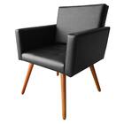 Poltrona Vitória Decorativa Courino Sintético Preto Kasa Sofá