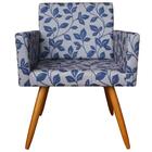 Poltrona Vitória Decorativa Estampa Floral Cinza D'rost