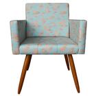 Poltrona Vitória Decorativa Estampa Floral Cinza D'rost