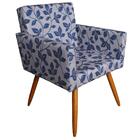 Poltrona Vitória Estampa Floral Cinza