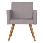 Poltrona Vitória Veludo Cinza