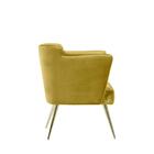Poltrona Wendy Veludo Mostarda Pés Metal Palito Dourado Quart