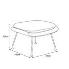 Poltrona Womb Chair Com Puff Base Preta Linho Rosa