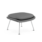 Poltrona Womb Chair Com Puff Cromada Sintético Cinza