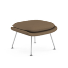 Poltrona Womb Chair Com Puff Cromada Sintético Marrom