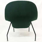 Poltrona Womb Chair Com Puff Linho Verde Base Preta - Poltron