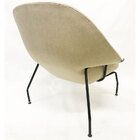 Poltrona Womb Chair Com Puff Tecido Linho Bege - Poltronas Do