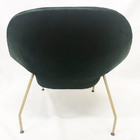 Poltrona Womb Chair Com Puff Tecido Veludo Verde Militar Base