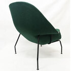 Poltrona Womb Chair Linho Verde Base Preta - Poltronas Do Sul