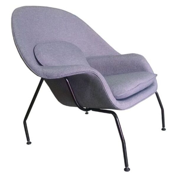 Poltrona Womb Chair Tecido Linho Cinza - Poltronas Do Sul