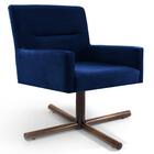 Poltrona Xis Madeira Angel B-304 Veludo Azul