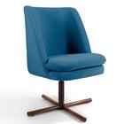 Poltrona Xis Madeira Pérsia B-170 Suede Azul