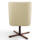 Poltrona Xis Madeira Pérsia C-129 Linho Bege Escuro