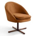 Poltrona Xis Madeira Rafa B-262 Veludo Telha