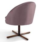 Poltrona Xis Madeira Rafa B-305 Veludo Rosê