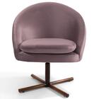 Poltrona Xis Madeira Rafa B-305 Veludo Rosê