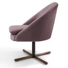 Poltrona Xis Madeira Rafa B-305 Veludo Rosê