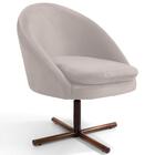 Poltrona Xis Madeira Rafa B-309 Veludo Bege