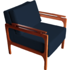 Poltrona Yasmim Veludo Azul Bic