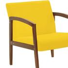 Poltrona Yasmin Suede Base Fixa De Madeira Amarelo