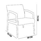 Poltrona Yasmin Suede Base Fixa De Madeira Marrom