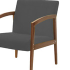 Poltrona Yasmin Suede Pes Em Madeira - Ssx Multicoisas - Cinza