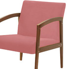 Poltrona Yasmin Suede Pes Em Madeira - Ssx Multicoisas - Rosê