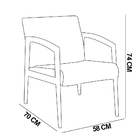 Poltrona Yasmin Suede Rosa Bebê Base Fixa De Madeira - D'rossi