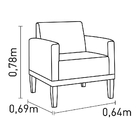 Poltrona Zafira 1 Lugar Estofamix   Abstrato 115