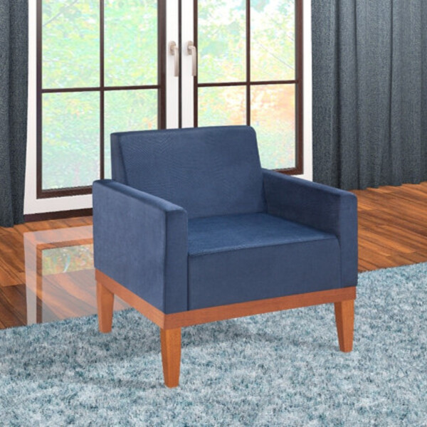 Poltrona Zafira 1 Lugar Estofamix   Azul 135